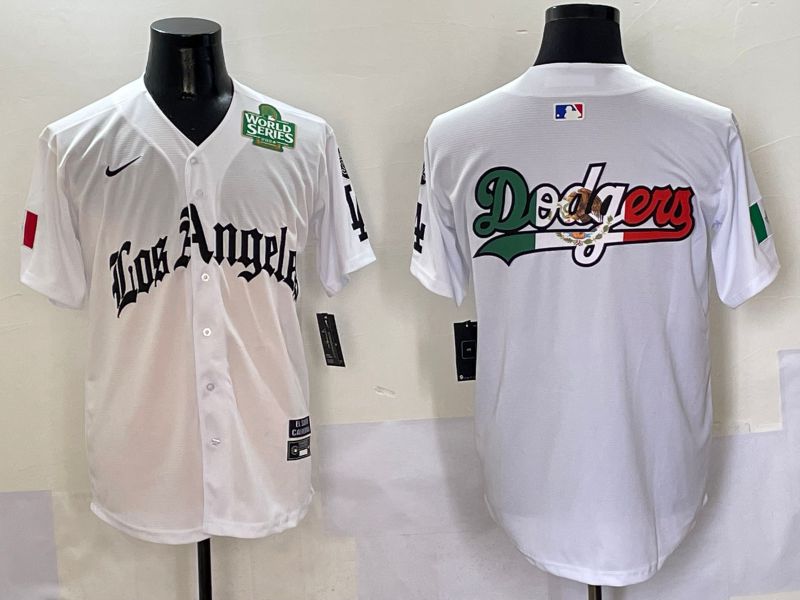 Men Los Angeles Dodgers Blank White Five generations Joint Name 2025 Nike MLB Jersey style 9->los angeles dodgers->MLB Jersey